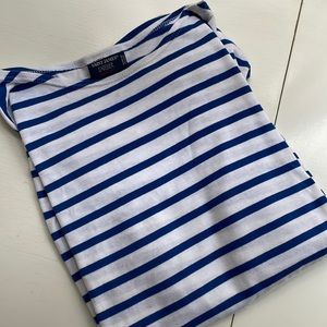 Saint James Blue and White Breton Stripe Shirt